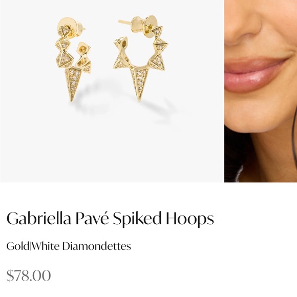 Gabriella Pavé Spiked Hoops - Melinda Maria - Picture 2 of 5